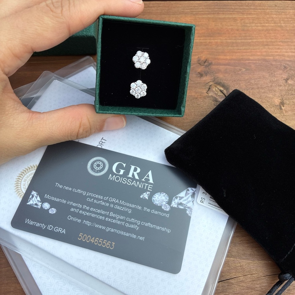 Moissanite Silver Earrings